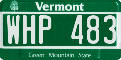 VT license plate WHP483