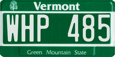 VT license plate WHP485