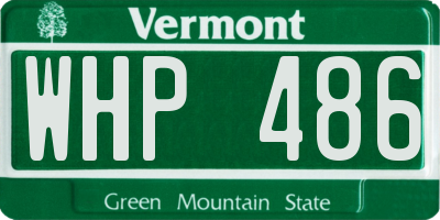 VT license plate WHP486