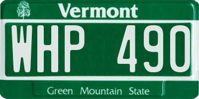 VT license plate WHP490