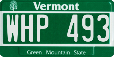 VT license plate WHP493