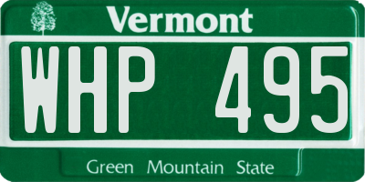 VT license plate WHP495