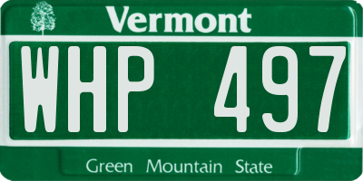 VT license plate WHP497