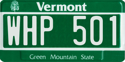 VT license plate WHP501