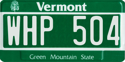 VT license plate WHP504