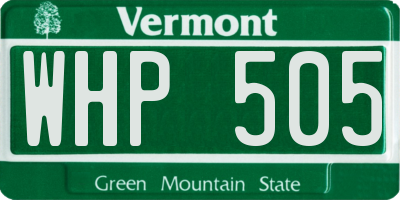 VT license plate WHP505