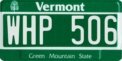 VT license plate WHP506