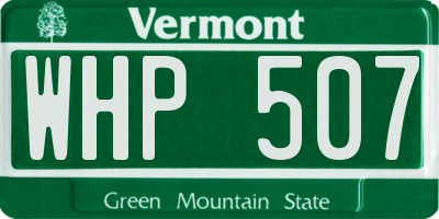 VT license plate WHP507