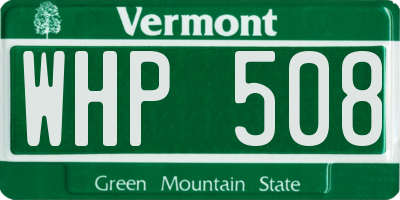 VT license plate WHP508