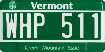 VT license plate WHP511