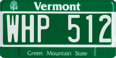 VT license plate WHP512