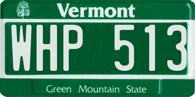 VT license plate WHP513