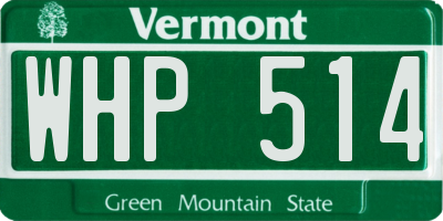 VT license plate WHP514