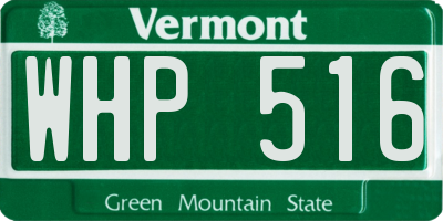 VT license plate WHP516