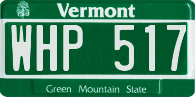 VT license plate WHP517