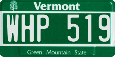 VT license plate WHP519