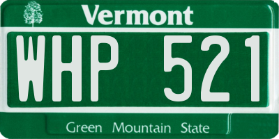 VT license plate WHP521