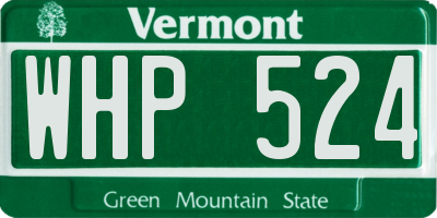 VT license plate WHP524