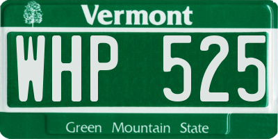 VT license plate WHP525