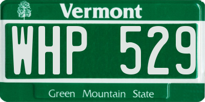 VT license plate WHP529