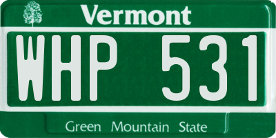 VT license plate WHP531