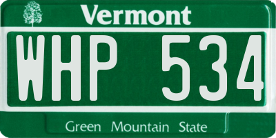 VT license plate WHP534