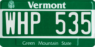 VT license plate WHP535