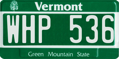 VT license plate WHP536