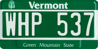 VT license plate WHP537