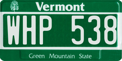 VT license plate WHP538
