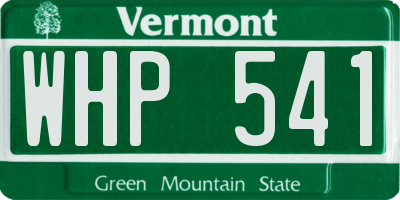VT license plate WHP541