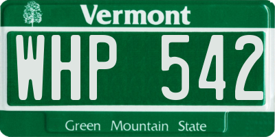 VT license plate WHP542