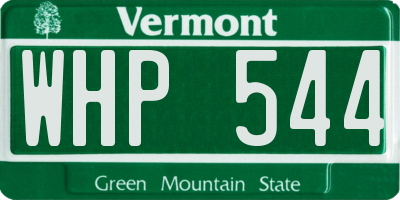 VT license plate WHP544