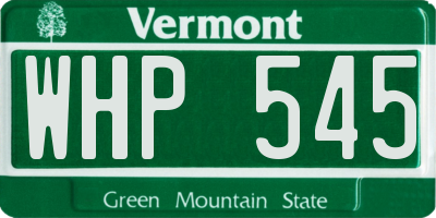 VT license plate WHP545