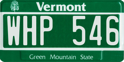 VT license plate WHP546