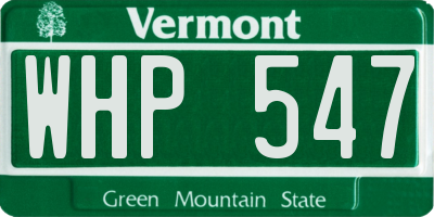 VT license plate WHP547