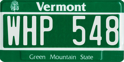 VT license plate WHP548
