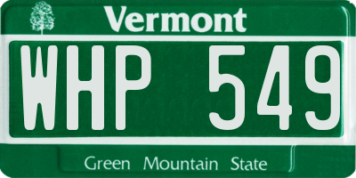 VT license plate WHP549