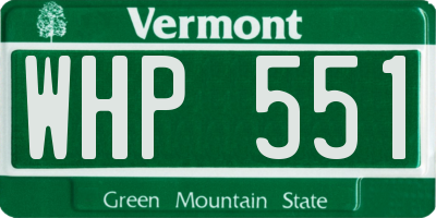 VT license plate WHP551