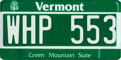 VT license plate WHP553