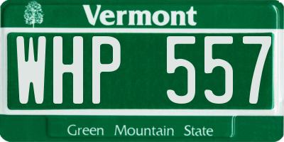 VT license plate WHP557