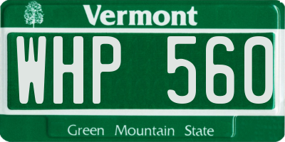 VT license plate WHP560