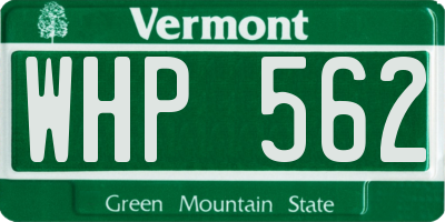 VT license plate WHP562