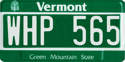 VT license plate WHP565