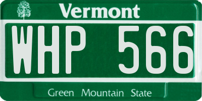 VT license plate WHP566