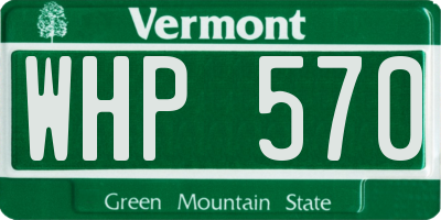 VT license plate WHP570