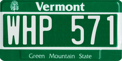 VT license plate WHP571