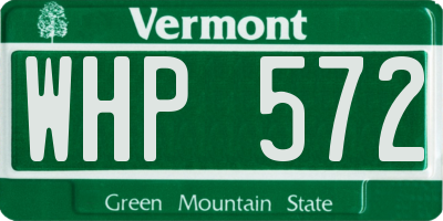 VT license plate WHP572