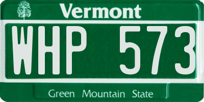 VT license plate WHP573