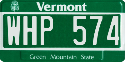 VT license plate WHP574